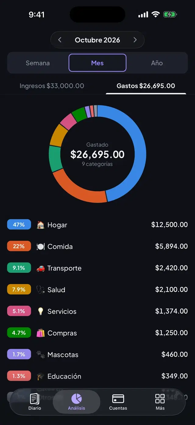 Spending analysis by category