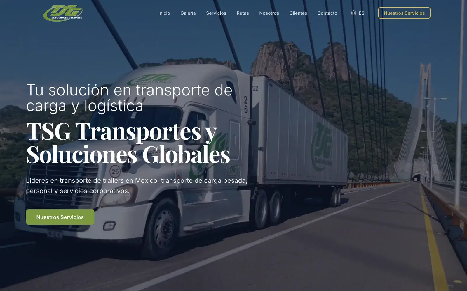 TSG Transportes home page