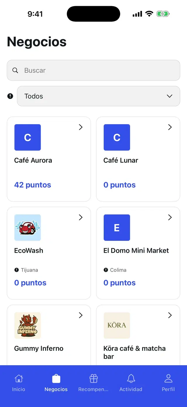 Nearby businesses